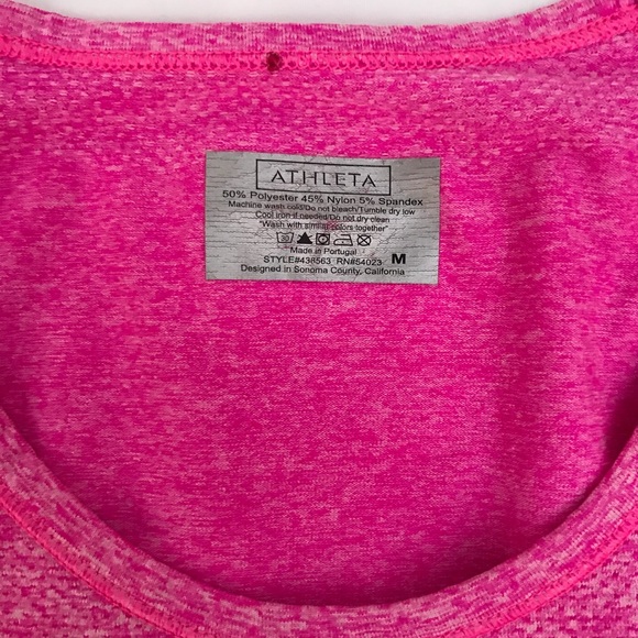 Athleta Fastest Track Short Sleeve Ruched Top Pink - Picture 8 of 8